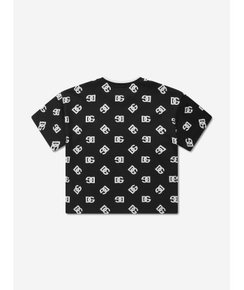 Dolce & Gabbana Boys Logo Print T-Shirt in Black Fin de série