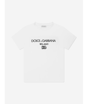 Dolce & Gabbana Boys Logo T-Shirt in White Par le système avancé 