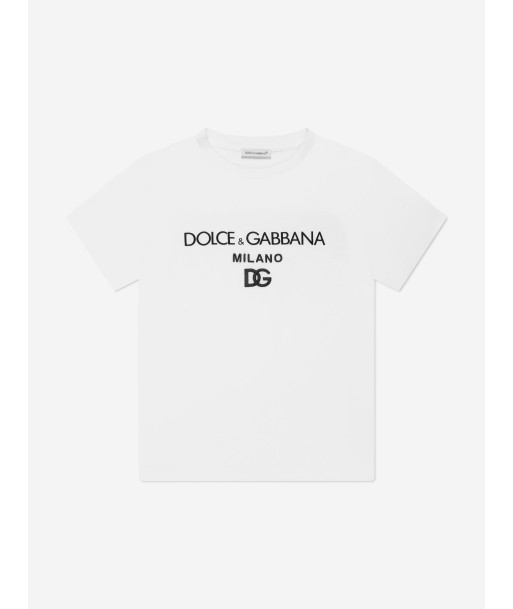 Dolce & Gabbana Boys Logo T-Shirt in White Par le système avancé 