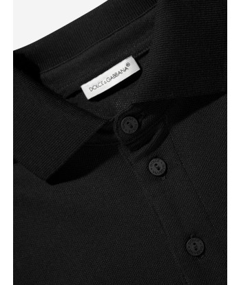 Dolce & Gabbana Boys Logo Polo Shirt in Black À commander