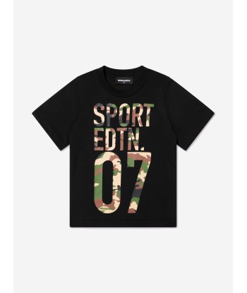 Dsquared2 Boys Sports Edition.07 Sweatshirt In BLACK pas cher 