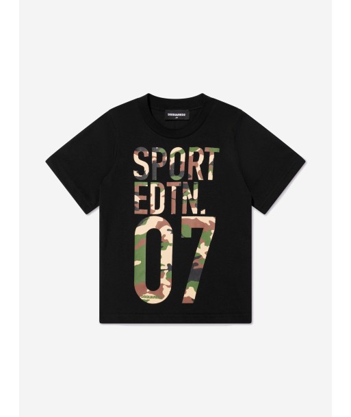 Dsquared2 Boys Sports Edition.07 Sweatshirt In BLACK pas cher 