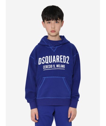 Dsquared2 Kids Logo Hoodie In Blue rembourrage situé sous