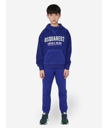 Dsquared2 Kids Logo Hoodie In Blue rembourrage situé sous