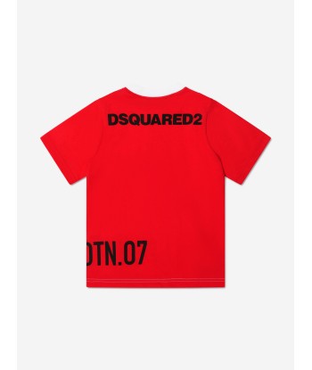 Dsquared2 Boys Maple Leaf Logo T-Shirt In Red le concept de la Pate a emporter 