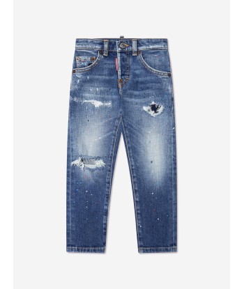 Dsquared2 Boys Distressed Denim Jeans In Blue des créatures d'habitude