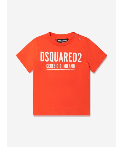 Dsquared2 Baby Logo T-Shirt In Orange de pas cher