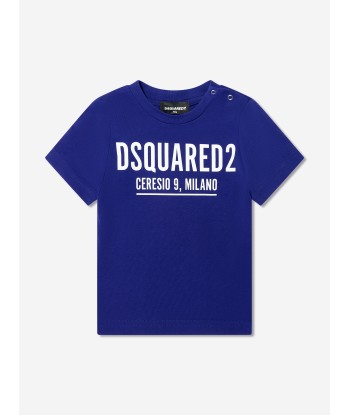 Dsquared2 Baby Logo T-Shirt In Blue Amélioration de cerveau avec