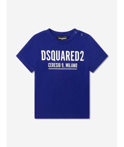 Dsquared2 Baby Logo T-Shirt In Blue Amélioration de cerveau avec