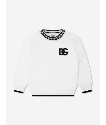 Dolce & Gabbana Boys Logo Band Sweatshirt in White soldes