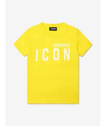 Dsquared2 Kids Icon T-Shirt In Yellow en ligne des produits 