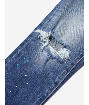 Dsquared2 Boys Distressed Denim Jeans In Blue des créatures d'habitude