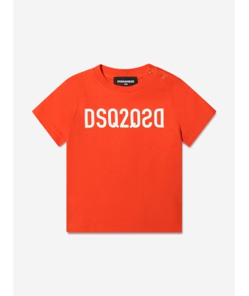 Dsquared2 Baby Logo T-Shirt In Red Les magasins à Paris et en Île-de-France