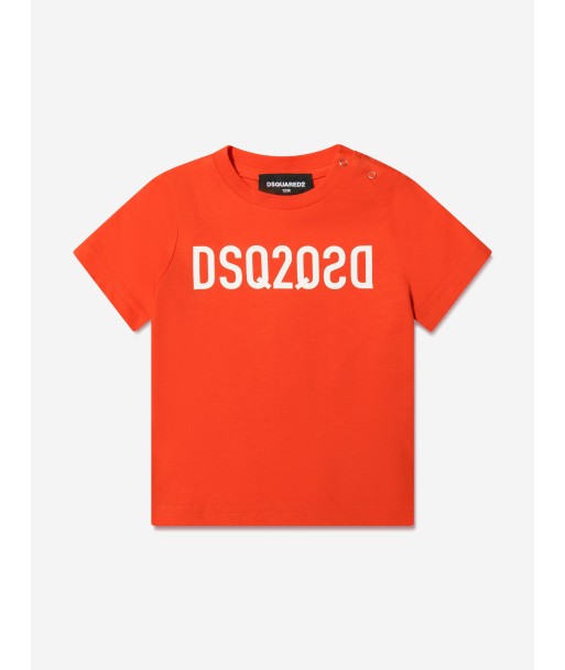 Dsquared2 Baby Logo T-Shirt In Red Les magasins à Paris et en Île-de-France