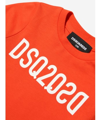 Dsquared2 Baby Logo T-Shirt In Red Les magasins à Paris et en Île-de-France