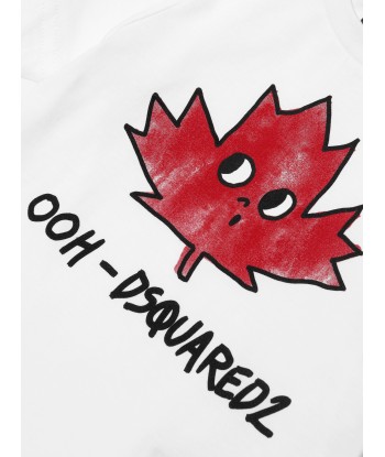 Dsquared2 Baby Maple Leaf T-Shirt In White hantent personnes