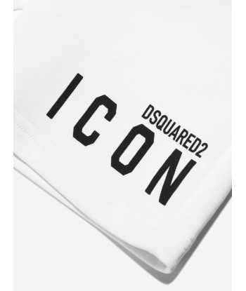 Dsquared2 Kids Ivcon Logo Shorts in White Découvrez la collection