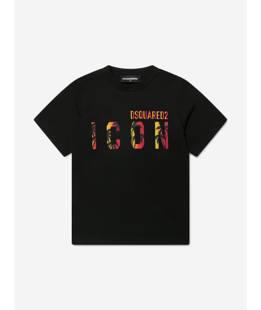 Dsquared2 Boys Palm Tree Icon T-Shirt In Black une grave pollution 