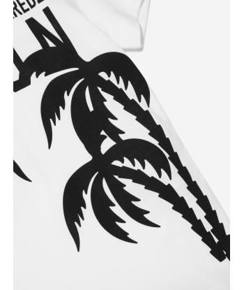 Dsquared2 Boys Icon Palm Trees T-Shirt In White à prix réduit toute l'année