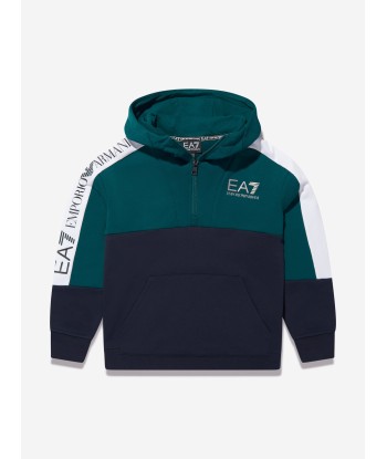 EA7 Emporio Armani Boys Colourblock Half Zip Hoodie shop