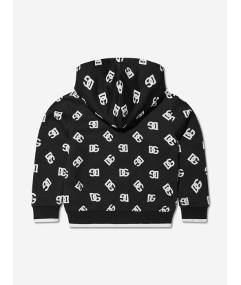 Dolce & Gabbana Kids Logo Print Zip Up Hoodie in Black sélection de produits