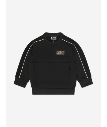 EA7 Emporio Armani Boys Train Gold Label Sweatshirt in Black Venez acheter