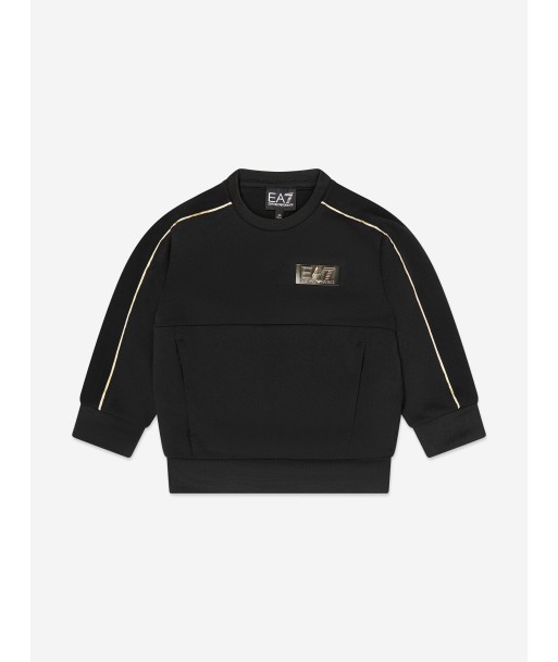 EA7 Emporio Armani Boys Train Gold Label Sweatshirt in Black Venez acheter