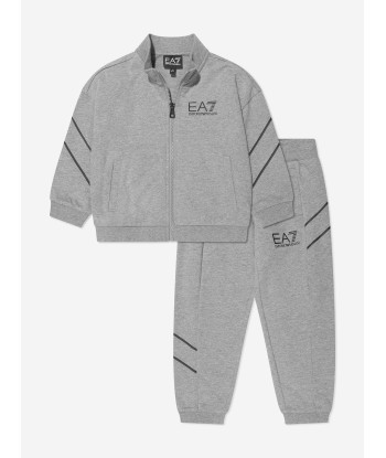 EA7 Emporio Armani Boys Train Logo Tracksuit in Grey Les magasins à Paris et en Île-de-France