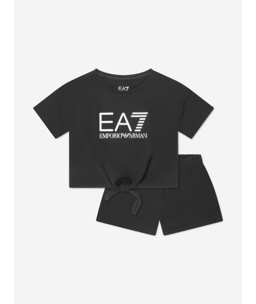 EA7 Emporio Armani Girls Train T-Shirt And Shorts Set in Black à prix réduit toute l'année