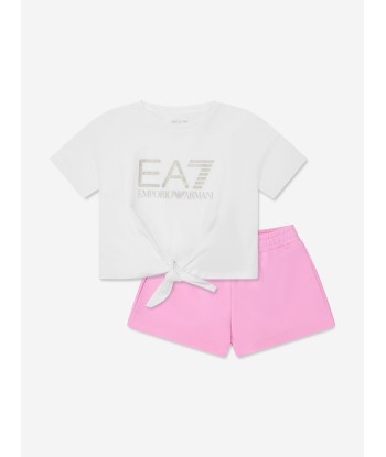 EA7 Emporio Armani Girls Train T-Shirt And Shorts Set in Black Les magasins à Paris