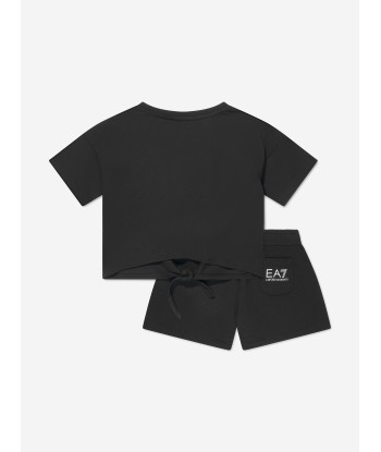 EA7 Emporio Armani Girls Train T-Shirt And Shorts Set in Black à prix réduit toute l'année