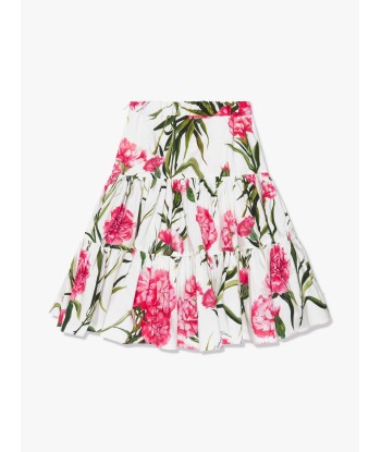 Dolce & Gabbana Girls Carnation Skirt in White la chaussure