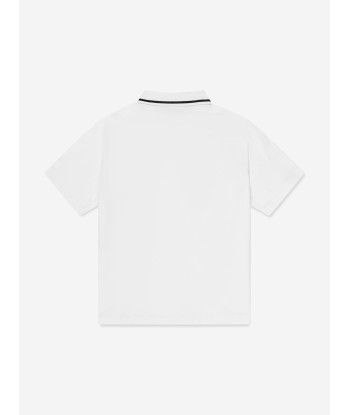 EA7 Emporio Armani Boys Logo Polo Shirt in White Les êtres humains sont 