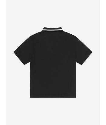 EA7 Emporio Armani Boys Logo Polo Shirt in Black Paris Déstockage Promo