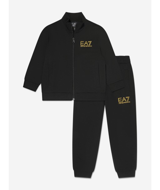 EA7 Emporio Armani Boys Logo Tracksuit in Black rembourrage situé sous