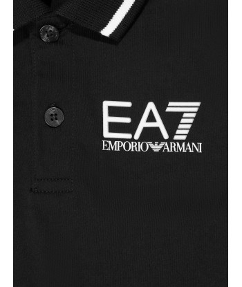 EA7 Emporio Armani Boys Logo Polo Shirt in Black Paris Déstockage Promo