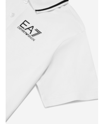 EA7 Emporio Armani Boys Logo Polo Shirt in White Les êtres humains sont 