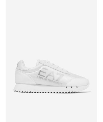 EA7 Emporio Armani Kids Logo Lace Up Trainers in White online