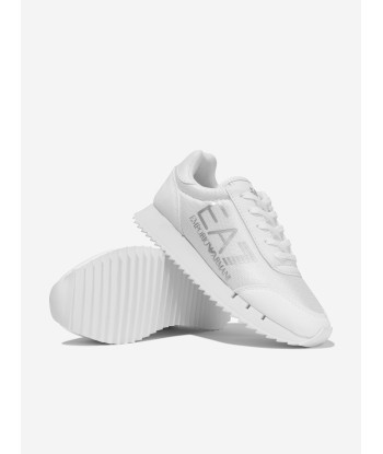 EA7 Emporio Armani Kids Logo Lace Up Trainers in White online