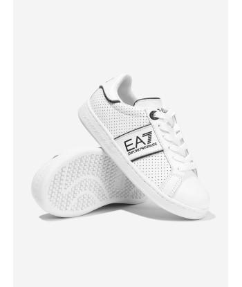 EA7 Emporio Armani Kids Leather Classic Performance Trainers in White Voir les baskets