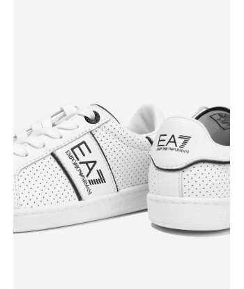 EA7 Emporio Armani Kids Leather Classic Performance Trainers in White Voir les baskets