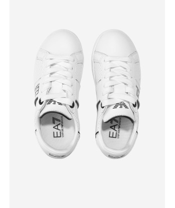 EA7 Emporio Armani Kids Leather Classic Performance Trainers in White Voir les baskets