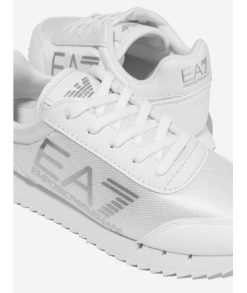 EA7 Emporio Armani Kids Logo Lace Up Trainers in White online