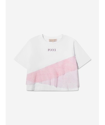 Pucci Girls Ruffle Detail Logo T-Shirt le concept de la Pate a emporter 