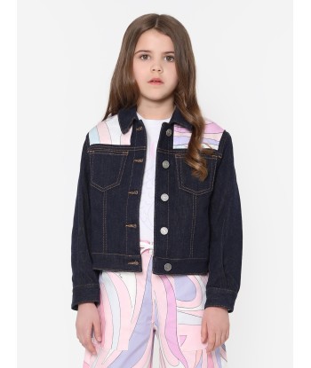 Pucci Girls Marmo Denim Jacket in Blue acheter