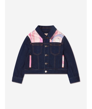 Pucci Girls Marmo Denim Jacket in Blue acheter