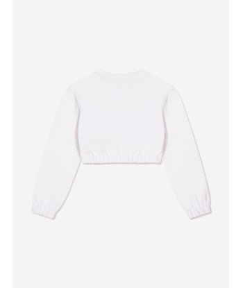 Pucci Girls Cropped Logo Sweatshirt in White shop