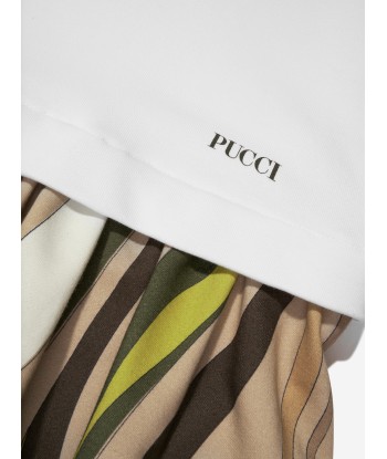 Pucci Girls Marmo Print Sweater Dress in White plus qu'un jeu 