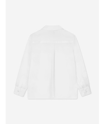 Pucci Girls Long Sleeve Shirt in White Dans la société mordern