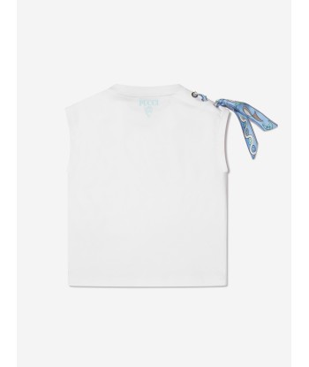 Pucci Girls Sleeveless T-Shirt in White les muscles